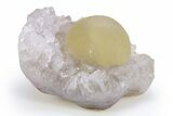 Botryoidal Yellow-Green Fluorite on Quartz - India #305986-1